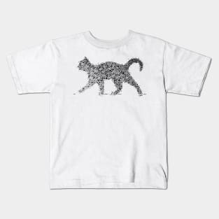 Glitch black cat Kids T-Shirt